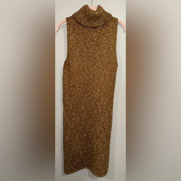 Anthropologie Flowy Maxi Tunic Sweater Sleeveless Turtleneck Dress - Picture 3 of 5